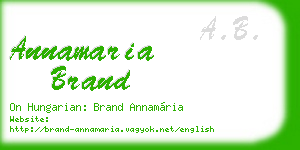 annamaria brand business card