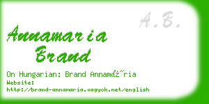 annamaria brand business card